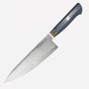 Chef Kitchen Knife, For Daily Home Cooking & Pro Kitchens, AUS-10 Edge with 2Cr13 Back Steel, Precision Flat Grind Performance, Japanese Artisan Craft & G10 Non-Slip Grip – Home Chef & Collector Gift for Cooking Enthusiasts | Abeillia Saturn 8 Inch