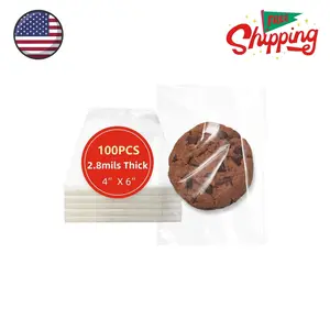 4x6 Inches 100 Pcs Clear Self Sealing Cellophane Bags Cookie Bags