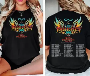 Journey Final Frontier Tour 2026 Unisex Heavy Cotton T-Shirt, Journey Concert Graphic Tee, Band Fan Shirt, Classic 90s Vintage Merch, Soft Durable Casual Fit for Everyday Wear