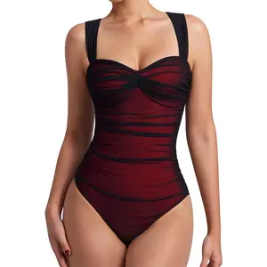 OYS Women's Sexy Sleeveless Sweetheart Neck Ruched Slim Fit One Piece Bodysuit Going Out Tank Top