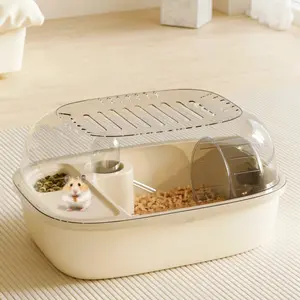 Panoramic Hamster Cage Set, Breathable Design, Includes Running Wheel and Water Bottle, Detachable and Easy to Clean, Hamster Cage Habitat