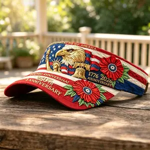 Unisex 250th Anniversary Printed Visor Hat - Sun Protection Sports & Outdoor Accessory for Street Dance