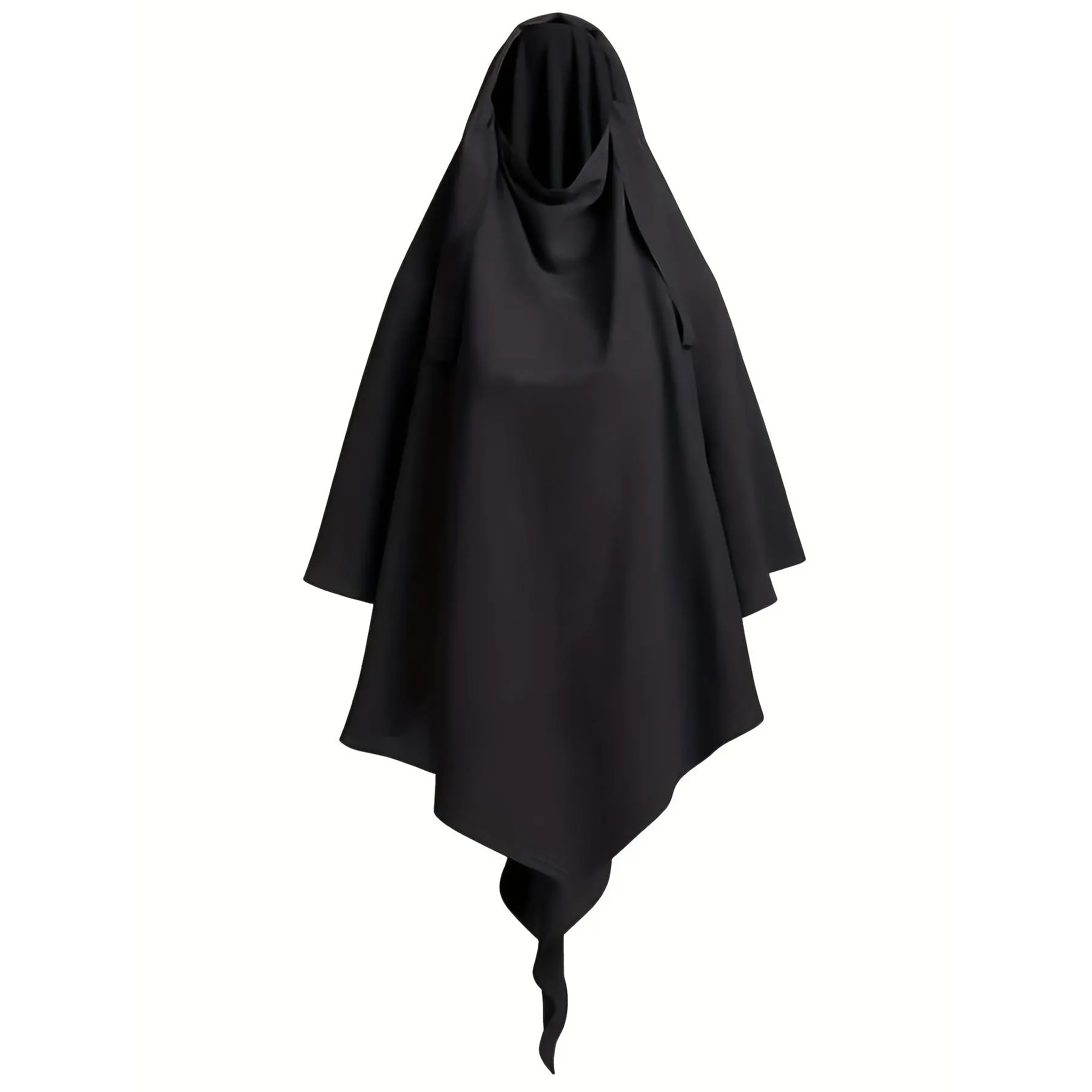 Women's Solid-Color All-Seasons Woven Polyester Abaya Hijab - No Printing, No Elasticity, No Sheer Large Instant Head Wrap Shawl Khimar for Ramadan, Hand Wash Only, Do Not Dry Clean