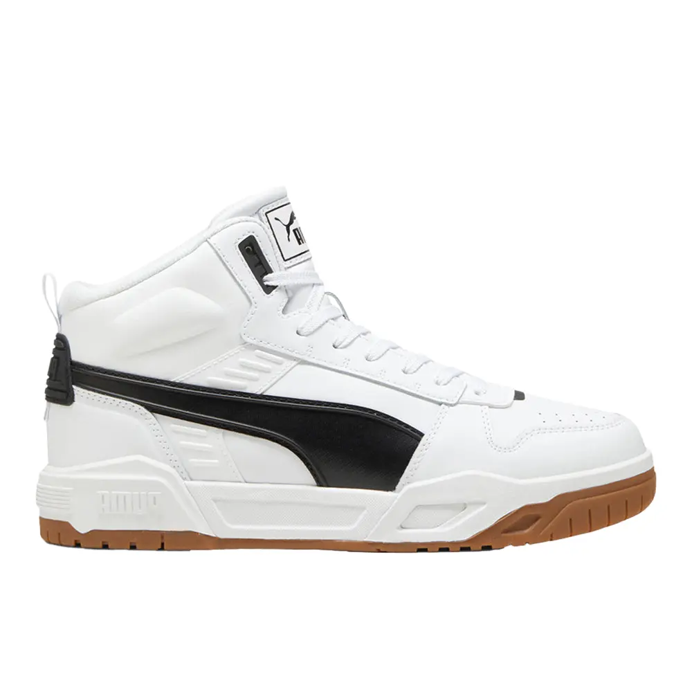 PUMA Mens Rebound Tech Mid Lace Up Sneakers Shoes Casual - White
