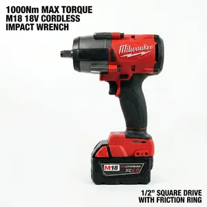 Milwaukee M18 FMTIWF12 18V 1/2 Inch Impact Wrench for Heavy Fastening 1000Nm