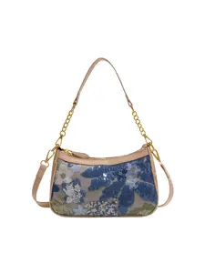 Vintage Floral Sequin Crossbody Bag, Unique Embroidered Shoulder Bag, Versatile Chain Strap Bag, Four Colors Available, Elegant Small Bag, Fashion Crossbody Bag