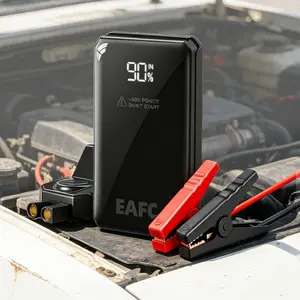 Portable Car Emergency Starter Power Supply, Smart Clip, 800a Peak Current, LED Light, Charges Mobile Devices, Starts Up to 3L Gasoline Cars, Car Accessories, Car Essentials