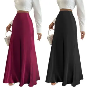 Seya Women's  Elegant Solid Color Skirt,Flared Skirt Design Versatile Fashion Bottoms Comfort Fabric for Office & Night Out, Classic Black Essential for Party Wedding Guest