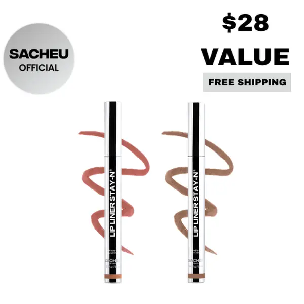 sacheu Lip Liner STAY-N Duo | Choose Your Shades | Long-Wear Water-Proof Peel-Off Liquid Lip Stain sacheu Lip Liner STAY-N Duo | Choose Your Shades | Long-Wear Water-Proof Peel-Off Liquid Lip Stain