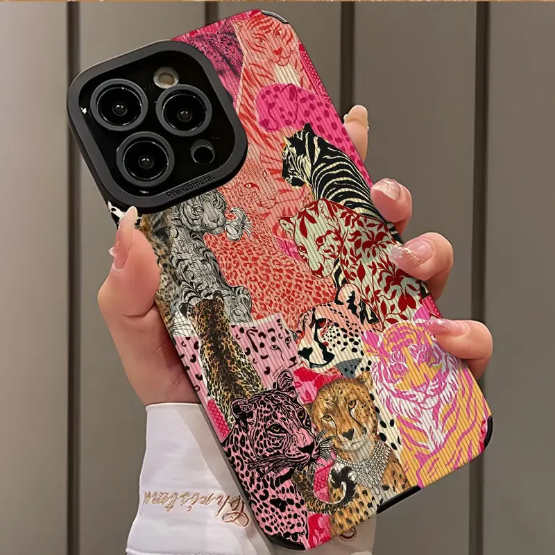 Anti-Shock Ultra-Thin Leopard Print Protective Phone Case Cover Accessories for iPhone 17/16/15/14/13/12/11/plus/pro Max, Dustproof and Stylish Gift for Him Her Friends