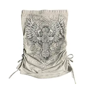 Heaven Rhinestone Tube Top Light Grey