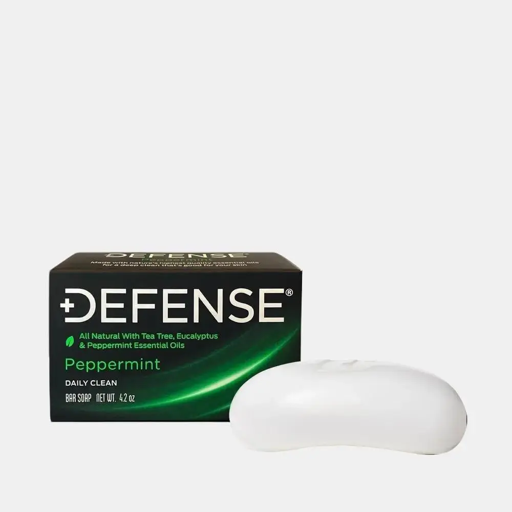 Defense Soap Triple Milled Peppermint Antimicrobial Bar Soap for Hand and Body with Tea Tree and Eucalyptus Body Care Body Wash