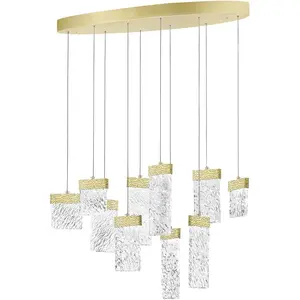 CWI Lighting Carolina LED 12 inch Gold Leaf Down Chandelier Ceiling Light 1090P40-10-620-O