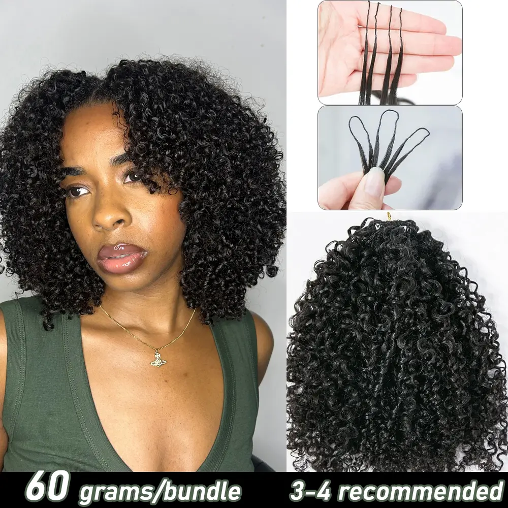 YWIGS Crochet Human Hair for Miracle Knots Human Hair Feather Crocher Hair for Boho Braids Burmese Curly Pre-Separated 60grams Invisible Crochet Hair Extensions #TikTokShopFallDealsForYou