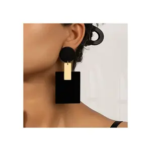 1 pair of rectangular earrings for ladies, minimalist and chic jewelry, lightweight everyday and party earrings for women, versatile gifts for all year round, birthdays, anniversaries, cute earrings, elegant accessories, durable jewelry