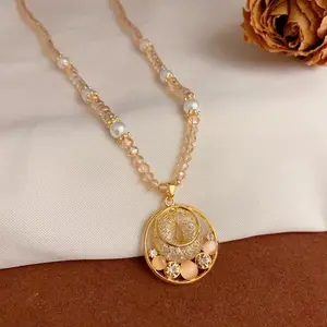 LisiZen French Vintage Gold Wire Circle Necklace, Chic Minimalist Fashion Jewelry, Elegant Collarbone Chain for Women DZXL3510