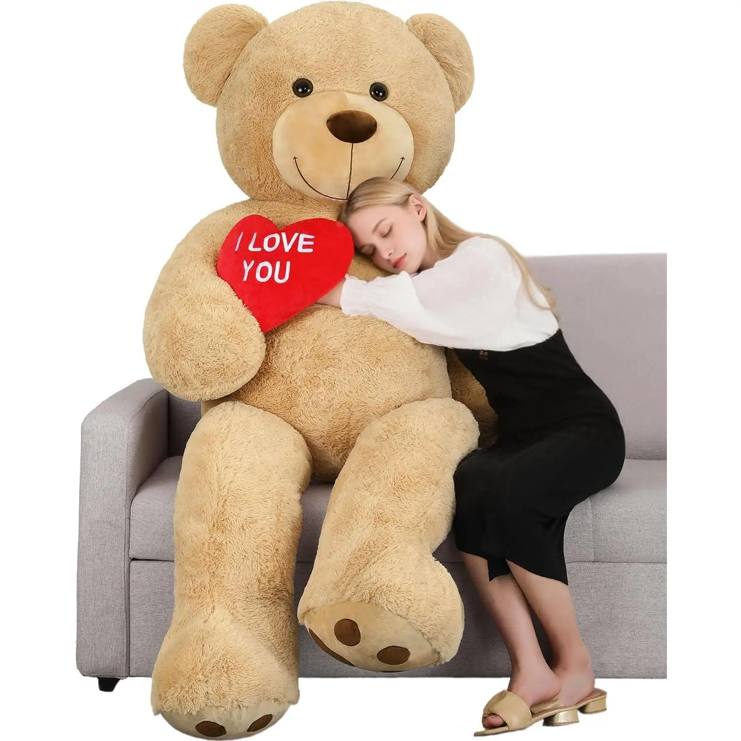 Tezituor Giant Teddy Bear 10ft Stuffed Animals - “I Love You”Red Heart Human Size 10 Feet Teddy Bear for Girlfriend,Boyfriend,Birthday,Anniversary,Valentines,Celebrations or Long Distance