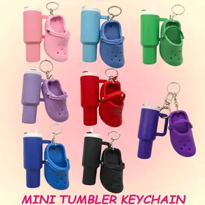 Mini Cup & Shoe Key Chain Gift Set, 8-Piece Random Colors, Fits Lipstick and Small Accessories, Cute Practical Decorations, DIY Accessories, Trendy Cute Keychain, Keychain Attachment