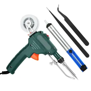 60W Hand-held Automatic Soldering Iron Kit, 5-in-1 with Welding Tool Bracket, Desoldering Pump for Circuit Board Repair