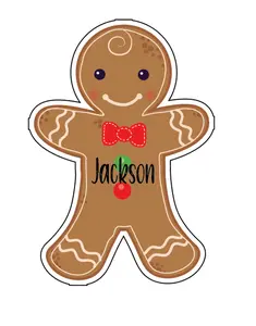 Gingerbread Boy Bow Tie Personalized Cruise Door Magnet | Cute Vinyl Magnet for Ship Cabin Door, Fridge, Locker & Metal Wall Decor – Reusable Non-Slip Decorative Magnet - Keepsake Gift for Family Trips, Christmas & Holiday Party