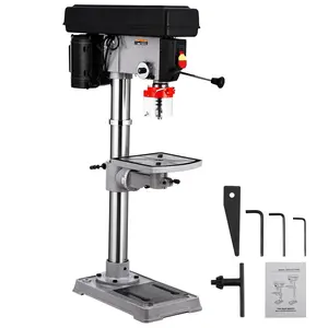 GARVEE Benchtop Drill Press, 7.5 Amp 120V Variable Speed 288-3084 RPM, Cast Iron Bench Drill Press with 0-45° Tilting Worktable, Tabletop Drilling Machine for Wood and Metal