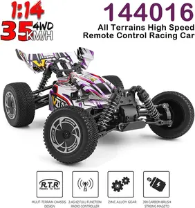 WL-144016 RC Cars, 1/14 Scale Remote Control Car, 4WD 35KM/H High Speed RC Racing Car, 2.4GHz All Terrains Off-Road Buggy Drift Cars with 2 Batteries for Adults