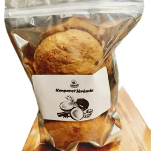 Nana’s Konparèt Jérémie. A traditional Haitian coconut cookie enhanced with ginger,cinnamon,nutmeg, lemon zest.