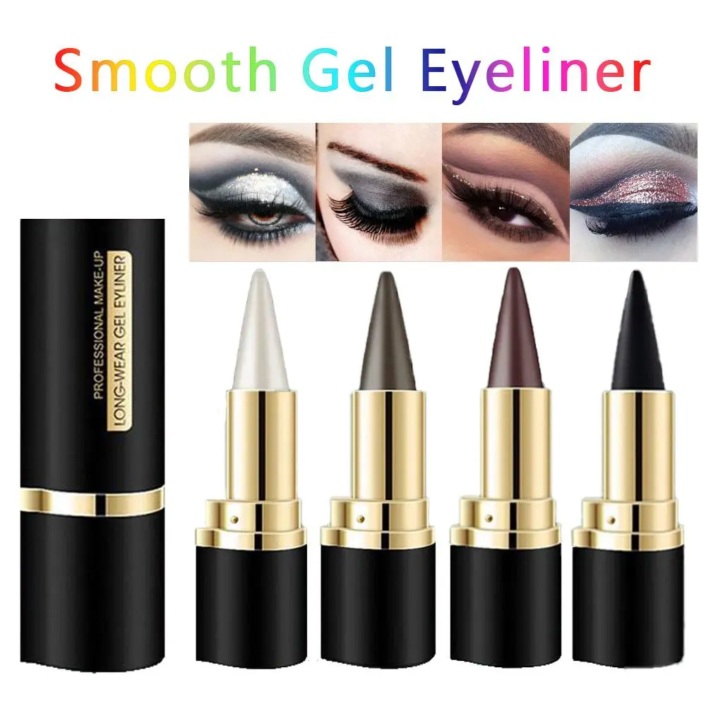 Goth Eyeliner & Lipliner Pencil Set, 2-Piece Long-Lasting Matte Gel Cosmetic Kit with Smoky Eyeshadow Palette & Cat Eye Stencil for Women, Halloween, Smokey Eye, Smudge Proof Eyeliner, Long Lasting Eyeliner