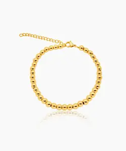 Amara Gold Bead Bracelet | Waterproof, Sweat-proof, Non-Tarnishing, Hypoallergenic Jewelry