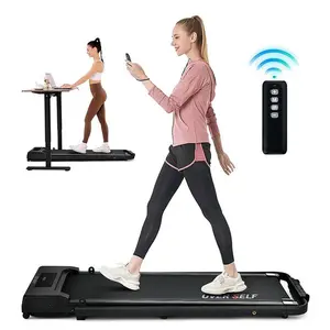 OVER SELF 6.2MPH Foldable Treadmill with Handlebar for Easy MovementRemote controlled fitness equipment for home and office use walking pad quiet design