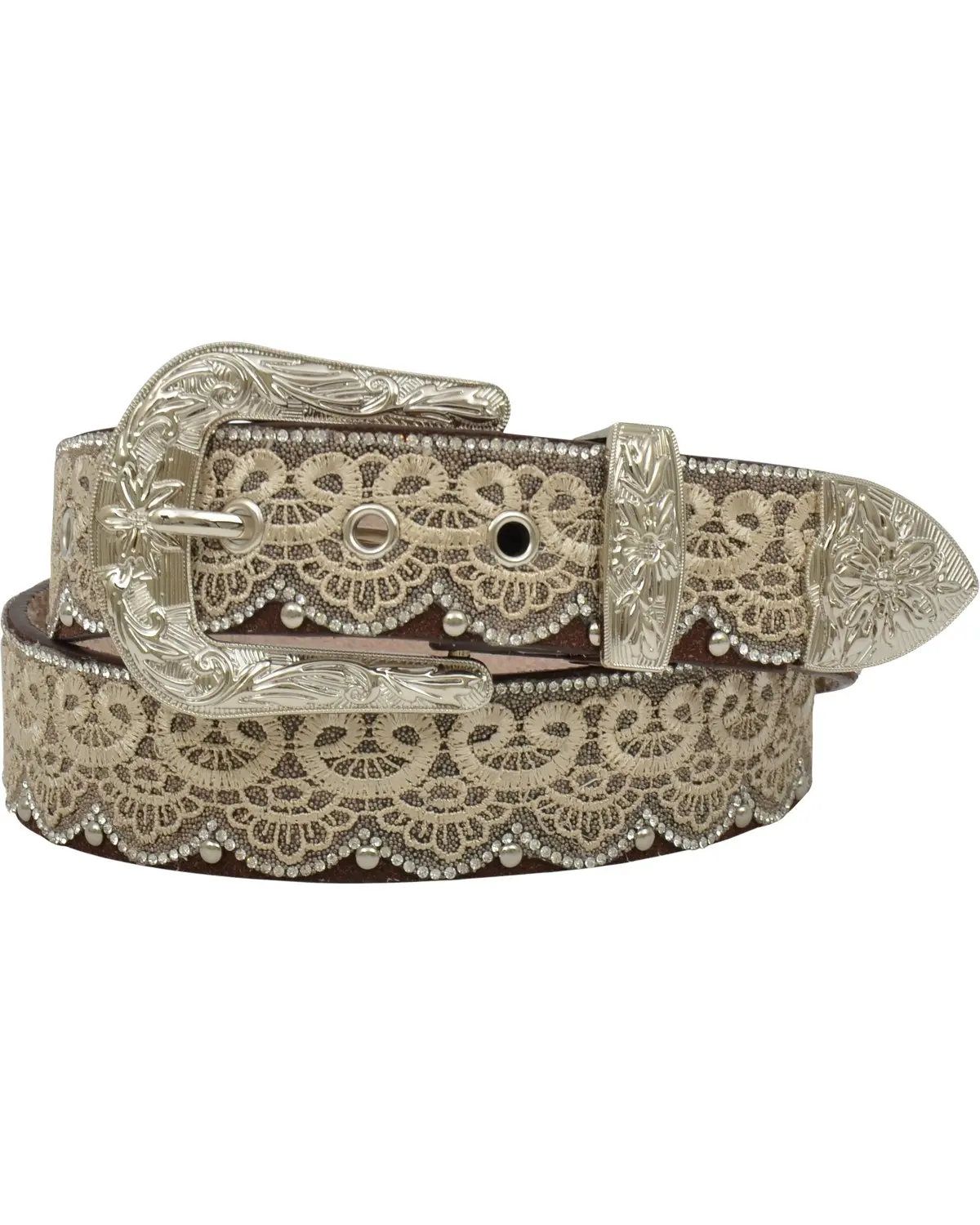 Shyanne Women's Women'S Rhinestone Lace Leather Belt - Da3650 Shyanne Women's Women'S Rhinestone Lace Leather Belt - Da3650