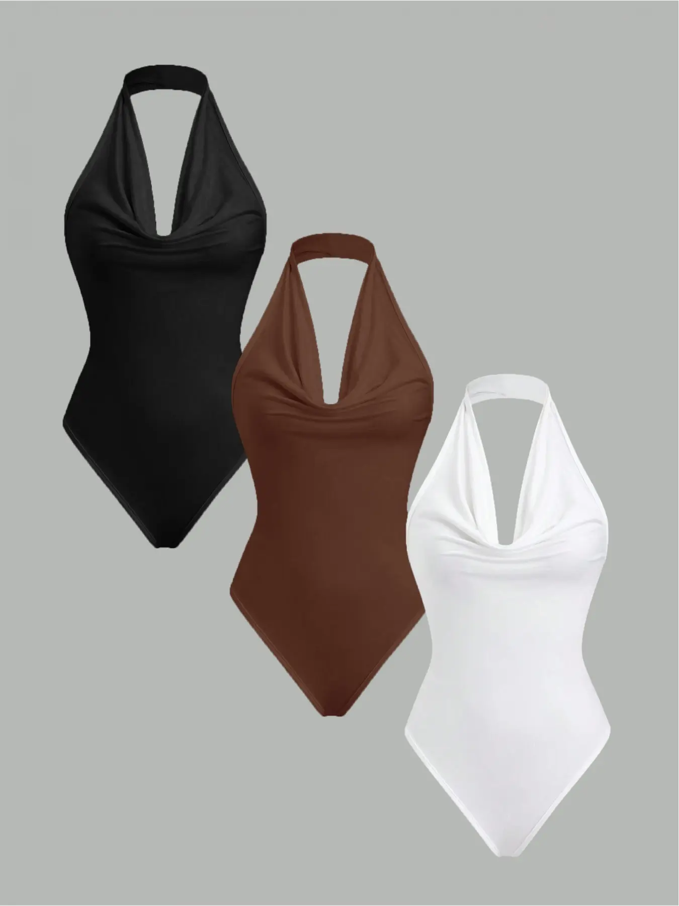 Spring Summer New Elegant Comfortable Halter Neck Women's Jumpsuit Set, Fitted Casual Style, 3 Piece Suit, Perfect for Daily Wear, Bodysuits, Fashionable Bodysuits