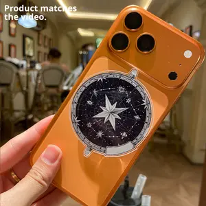 Celestial Star Compass Magsafe Phone Grip, Gothic Galaxy Compass Phone Grip – Dark Cosmic Magnetic Pop Socket & Kickstand