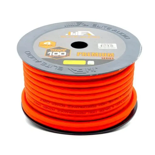 Elite Audio EA-PRM4G-PWR High-End 4-Gauge CCA Copper Power Wire, 100 ft Heavy-Duty CCA Cable for Home Improvement Electrical Equipment & Supplies