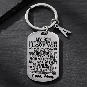 Stainless Steel My Son, Never Forget Engraved Keychain-Durable & Fashionable sentimental Gift for Teen Boys-A Heartfelt Reminder
