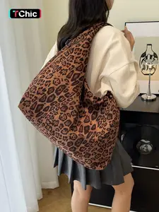 Autumn Winter New Fashion Leopard Print Shoulder Bag, Fashionable Patterned Bag, Multi-Pocket Large Capacity Handbag, Mommy Bag, Commuter Bag, School Bag, Gift for Girlfriend Mother