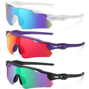 3 sets of laser polarized sports sunglasses, UV400 protective cycling glasses, anti-collision, anti glare, windproof eyepieces, suitable for outdoor fishing, cycling, mountain climbing, etc
