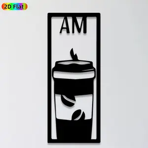 1pc Coffee Cup & Beans Metal Wall Art, Vibrant Coffee Statue Mural, Ideal Gift for New Year, Easter, Coffee Decor Enthusiasts, Rust-Resistant Metal Wall Decor Wall Sculptures, Perfect for Kitchen Wall & Garden Fence, Charming Home & Outdoor Decor