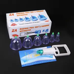 Cupping Set, 6 Cups Cupping Kit for Massage Therapy, Chinese Cupping Therapy Set with Magnetics, Professional Vacuum Cupping Set for Cellulite Reduction Muscle Pain Relief with Manual Pump