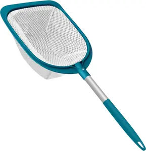 POOLWHALE Hot Tub and Spa Leaf Skimmer Net - Ultra Fine Mesh Bag, Aluminum Pole, Handheld Cleaning Tool for Small Above Ground Pools Efficient Debris Removal