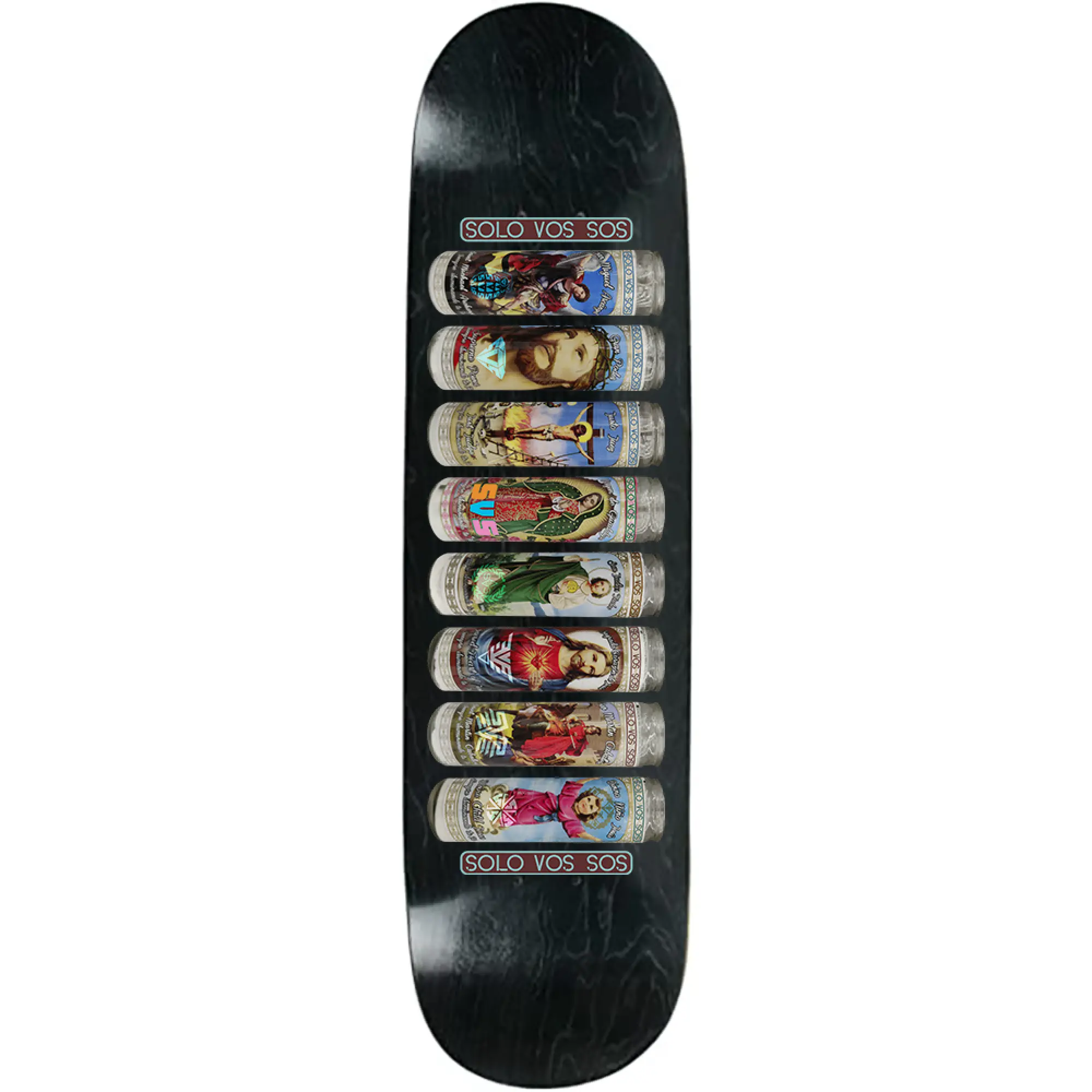 Solovossos Designed sVs Prayer Motif Skateboard Deck - Canadian Maple Wood, Candle Art Design, Medium Concave Shape Skateboarding Deck, Design By Solovossos, Visual Intention