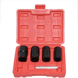 5pcs Heavy Duty Automobile Wheel Nut Removal Tool Kit - 1/2'' 17-22mm Bolt Extractor Set, Tools for Mechanics for Damaged Screw Removal