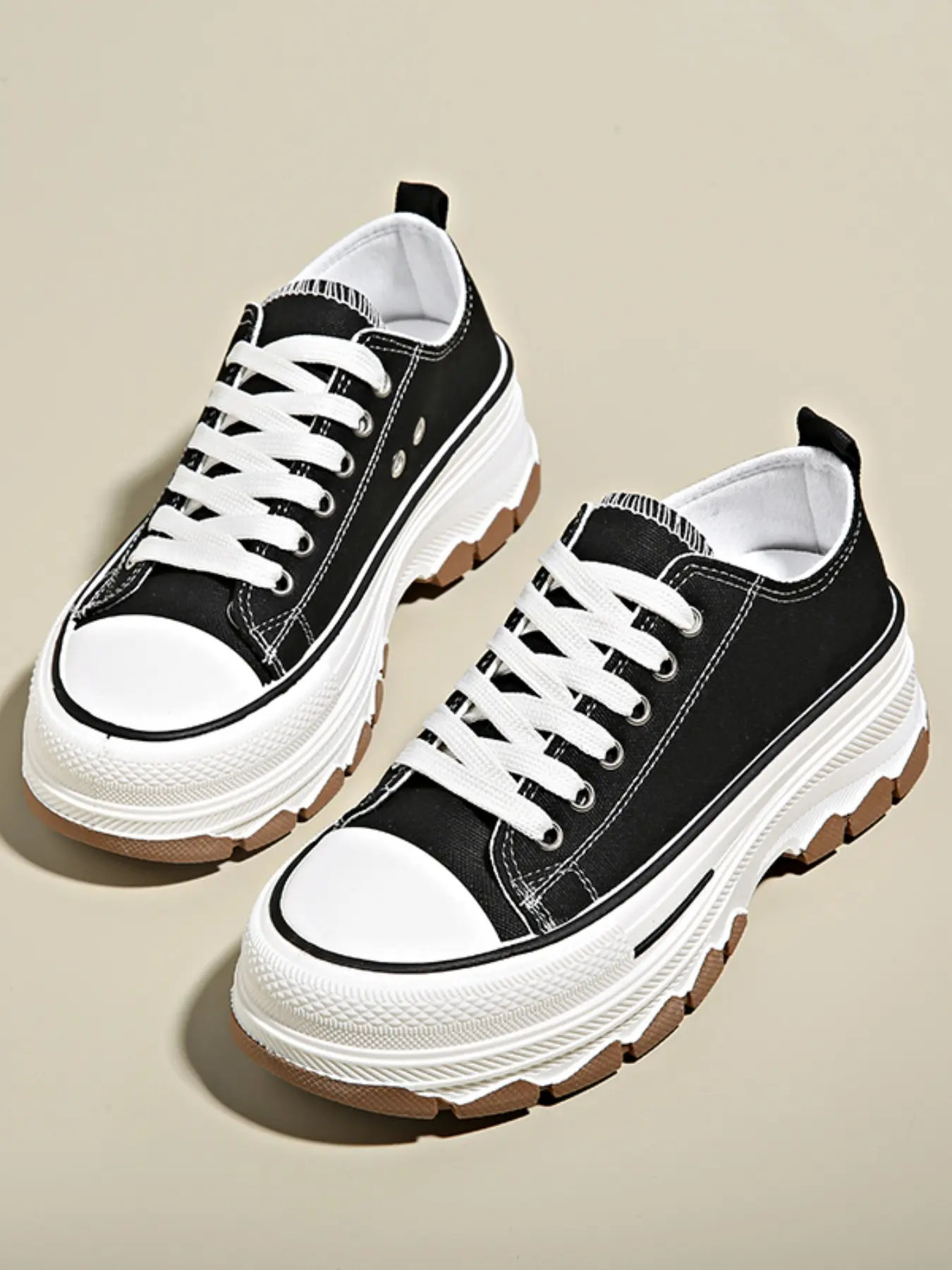 Women's Fashion Thick Sole Sneakers, Platform Height 5cm, Comfortable Daily Wear Shoes, Stylish Artificial Leather Footwear for Women