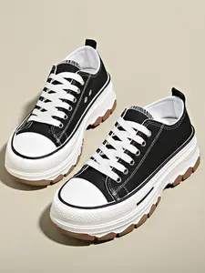 Women's Fashion Thick Sole Sneakers, Platform Height 5cm, Comfortable Daily Wear Shoes, Stylish Artificial Leather Footwear for Women