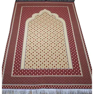 Cotton Woven Islamic Prayer mat Hira Diamond - Red