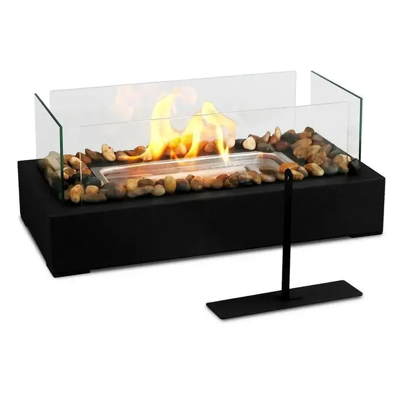 Portable Tabletop Fire Pit Modern Outdoor Fire Pits Patio Fire Pit Garden FirePit with Clear Viewing Area StainlessSteel Firepit Small Fireplace for Barbecue Party Camping Hiking Equipment Wood Burning Firepit