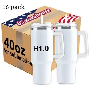 16-Pack 40oz Modern Double-Walled Stainless Steel Leak-Proof Portable Water Bottles with Handle, Travel-Ready Sublimation Blanks for Wholesale Vacuum Flasks (USA Warehouse Stock),summerwins