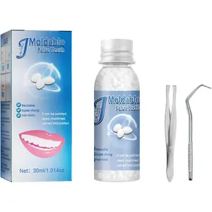 Dental Repair Denture Repair Beads,Tweezers,Dental Pick,Dental Tools for Fixing Filling Missing Broken Tooth Moldable Fake Teeth