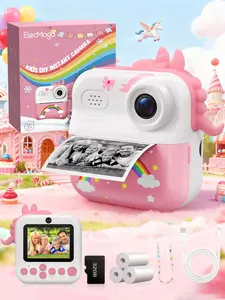 Kids Camera Instant Print, Birthday Gifts for Kids 48MP Kids Camera 1080P HD 2.4-Inch Screen Digital Camera with 32GB Card & Printer Paper, Toy Birthday Christmas Gift for 3-12 Year Old Girls