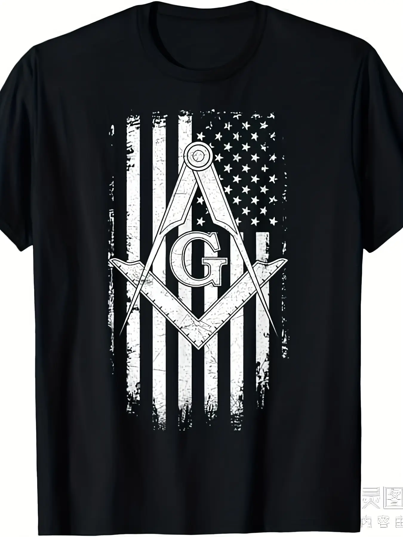Men's  Women's Freemason Square  Compass T-Shirt - unisex soft cotton short sleeve t shirt, vintage graphic casual tee for men women teens, perfect birthday holiday gift for camping travel gym daily street  wear
